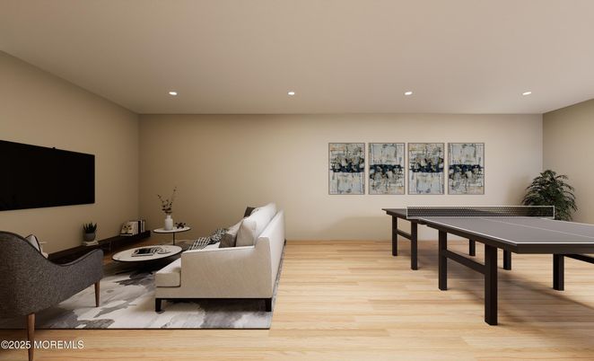 Game Room, Interior, Living room, Recessed Lighting, Wood Texture Flooring