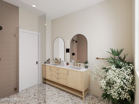 Bathroom, Dual Sink Vanities, Interior, Recessed Lighting