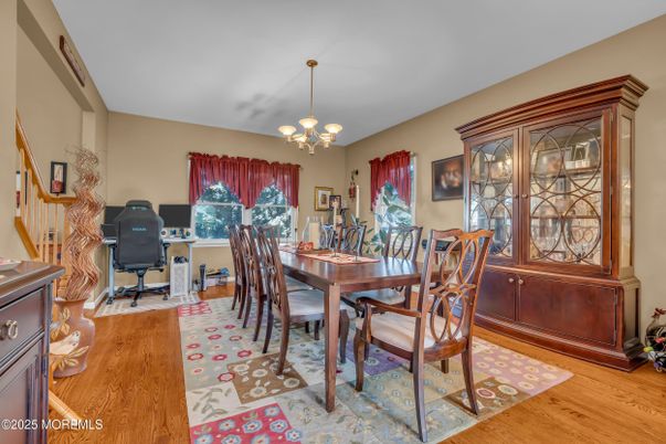 Chandelier, Home Office, Interior, Wood Texture Flooring
