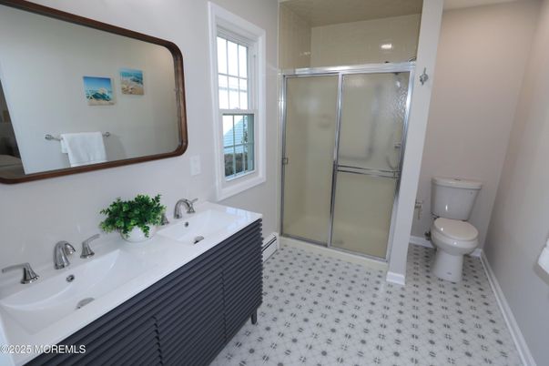 Bathroom, Dual Sink Vanities, Glass Shower, Interior