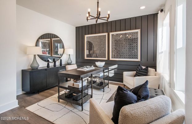 Interior, Living room, Pendant Lights, Recessed Lighting, Wood Texture Flooring