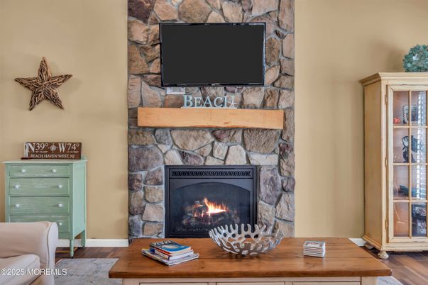 Fireplace, Interior, Stone Walls, Wood Texture Flooring