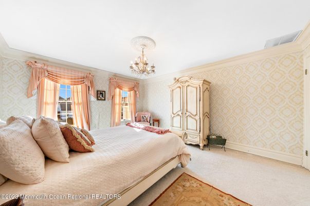 Bedroom, Chandelier, Interior