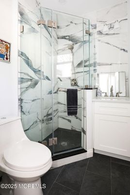 Bathroom, Glass Shower, Interior, Marble Walls