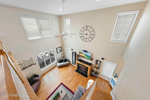 Fireplace, Interior, Recessed Lighting, Wood Texture Flooring
