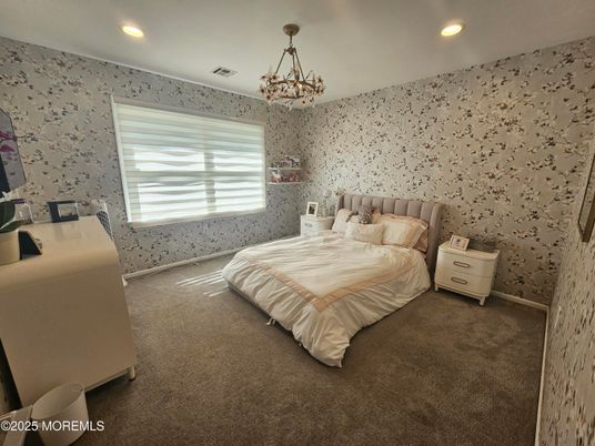 Bedroom, Chandelier, Interior, Recessed Lighting