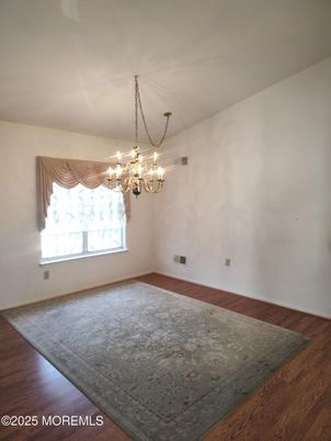 Chandelier, Empty room, Interior, Wood Texture Flooring