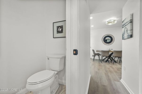 Bathroom, Dining room, Interior, Recessed Lighting, Wood Texture Flooring