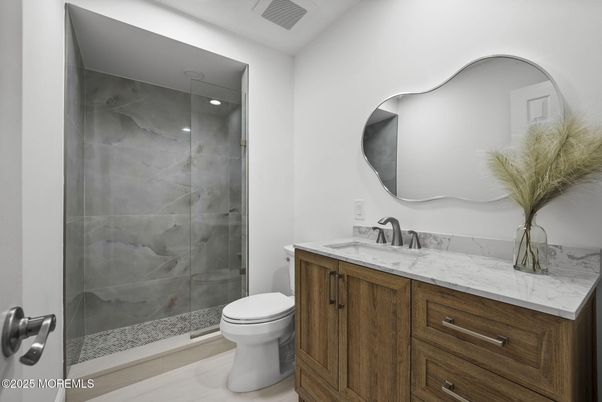 Bathroom, Glass Shower, Interior, Marble Walls