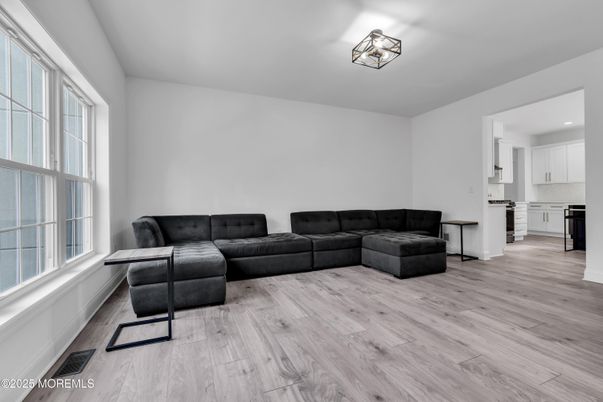 Interior, Kitchen, Living room, Recessed Lighting, Wood Texture Flooring