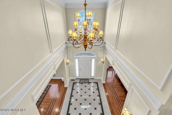 Chandelier, Interior, Wood Texture Flooring