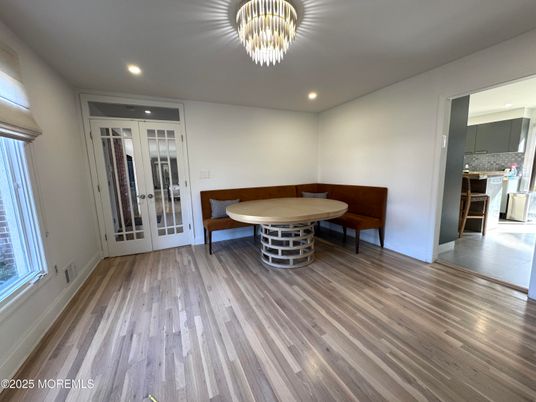 Chandelier, Interior, Recessed Lighting, Wood Texture Flooring
