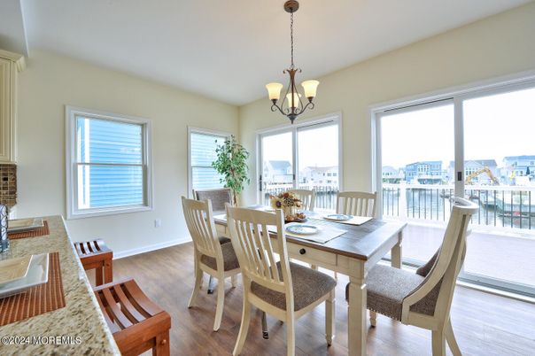 Chandelier, Dining room, Interior, Wood Texture Flooring
