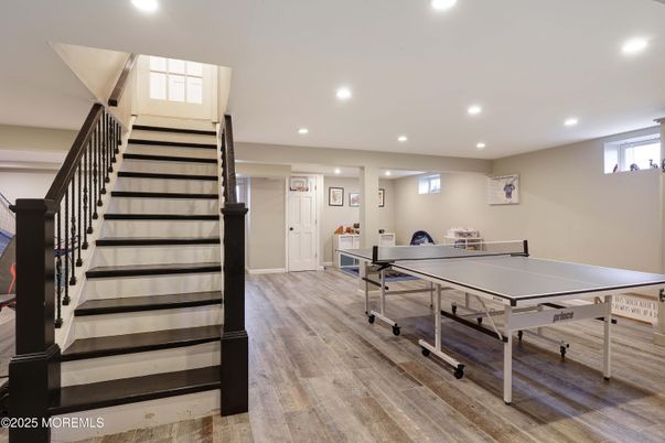 Game Room, Interior, Recessed Lighting, Wood Texture Flooring