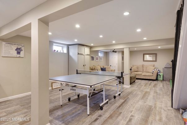 Game Room, Interior, Recessed Lighting, Wood Texture Flooring