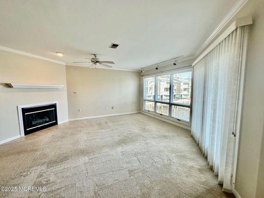 Empty room, Fireplace, Interior, Recessed Lighting