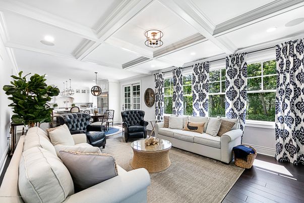 Interior, Kitchen, Living room, Pendant Lights, Recessed Lighting, Wood Texture Flooring