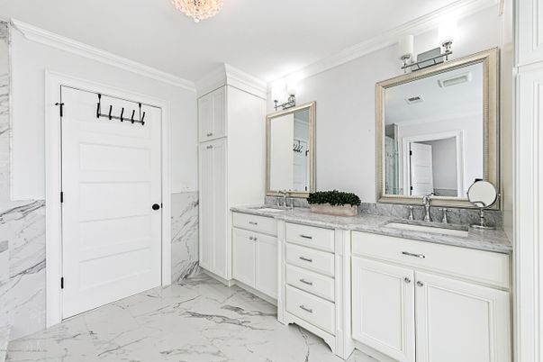 Bathroom, Dual Sink Vanities, Interior, Marble, Marble Walls