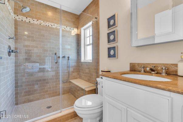 Bathroom, Glass Shower, Interior, Stone Walls