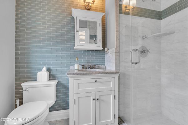 Bathroom, Glass Shower, Interior, Marble Walls