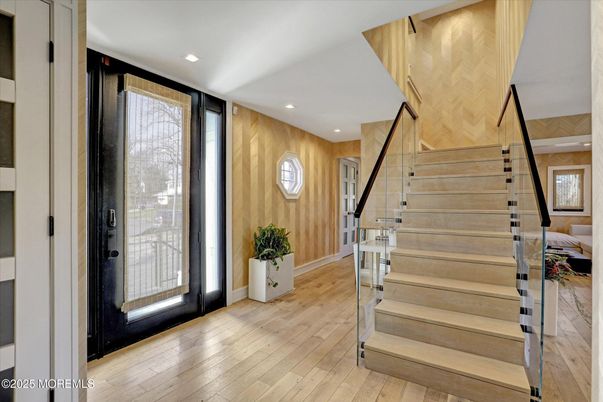 Interior, Recessed Lighting, Wood Texture Flooring, Wooden Walls