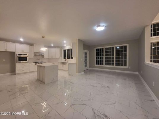 Interior, Kitchen, Marble, Recessed Lighting, Stainless Steel Appliances