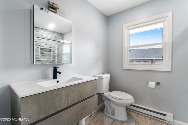 Bathroom, Interior, Recessed Lighting, Wood Texture Flooring