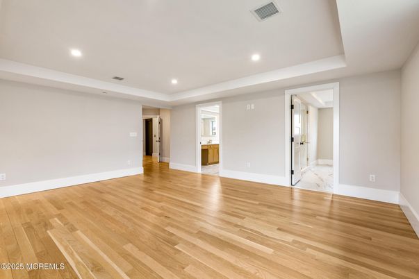 Empty room, Interior, Marble, Recessed Lighting, Wood Texture Flooring
