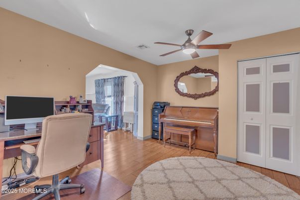 Home Office, Interior, Piano, Wood Texture Flooring