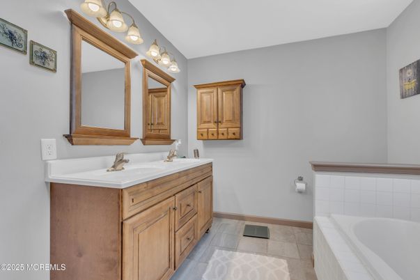 Bathroom, Dual Sink Vanities, Interior, Tile Countertops