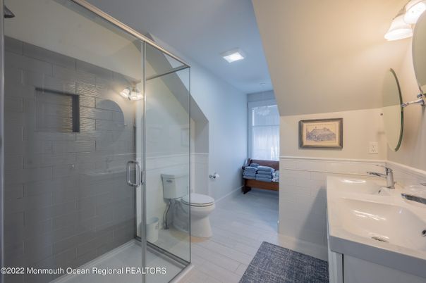 Bathroom, Dual Sink Vanities, Glass Shower, Interior