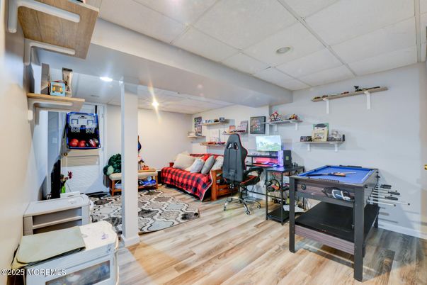 Billiard Table, Game Room, Home Office, Interior, Recessed Lighting, Wood Texture Flooring