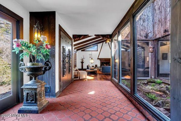 Fireplace, Interior, Wooden Beams