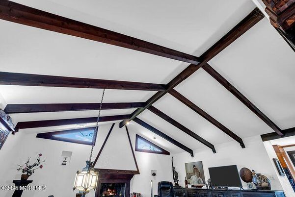 Fireplace, Interior, Wooden Beams