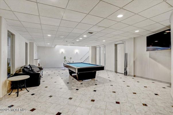 Billiard Table, Game Room, Interior, Recessed Lighting