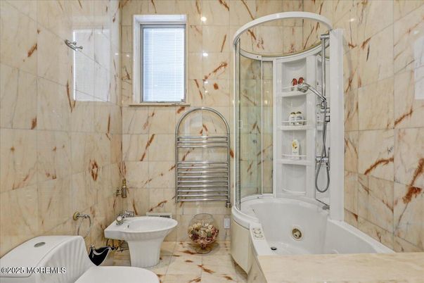 Bathroom, Glass Shower, Interior, Marble Walls