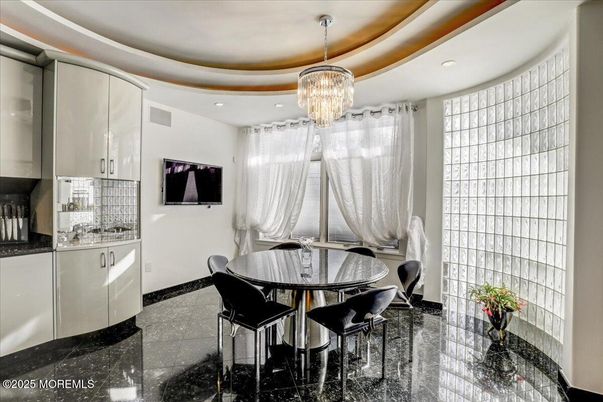 Chandelier, Dining room, Interior, Recessed Lighting