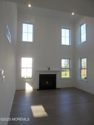 Fireplace, Interior, Recessed Lighting, Wood Texture Flooring