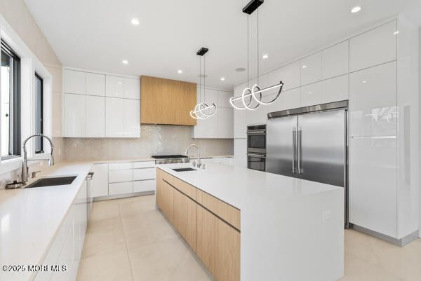 Interior, Kitchen, Pendant Lights, Recessed Lighting, Stainless Steel Appliances