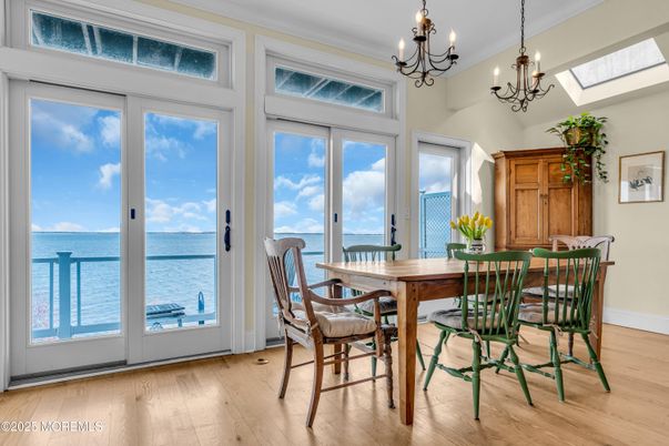 Chandelier, Dining room, Interior, Water, Wood Texture Flooring
