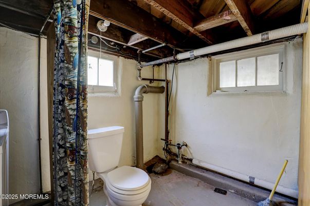 Bathroom, Interior, Wooden Beams