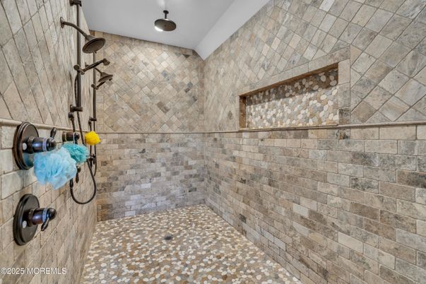 Bathroom, Interior, Recessed Lighting, Stone Walls