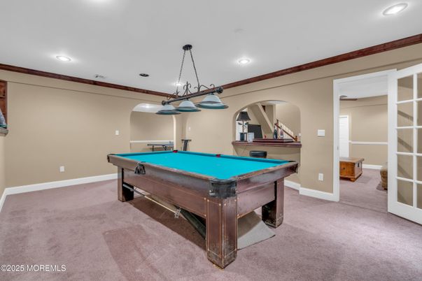 Billiard Table, Game Room, Interior, Pendant Lights, Recessed Lighting