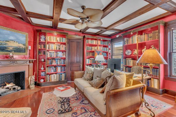 Fireplace, Interior, Living room, Wooden Beams, Wood Texture Flooring
