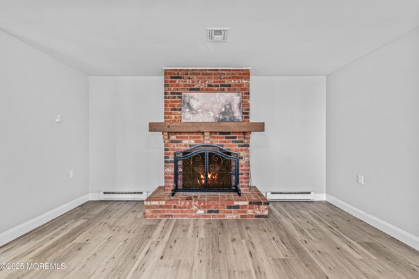 Fireplace, Interior, Wood Texture Flooring