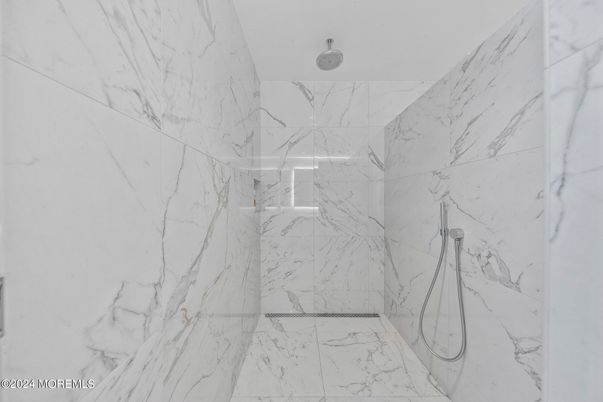 Bathroom, Glass Shower, Interior, Marble Walls