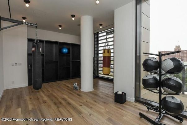 Fitness Equipment, Interior, Wood Texture Flooring