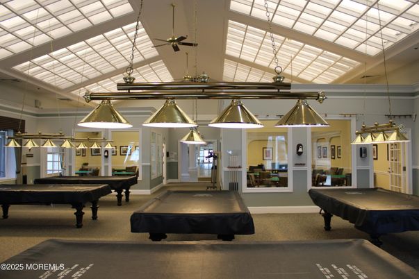 Billiard Table, Game Room, Interior, Pendant Lights