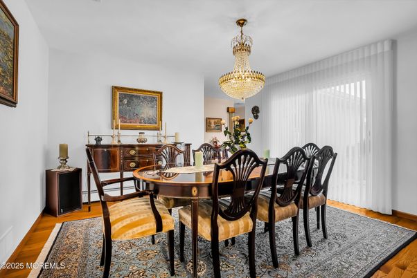 Chandelier, Dining room, Interior, Wood Texture Flooring