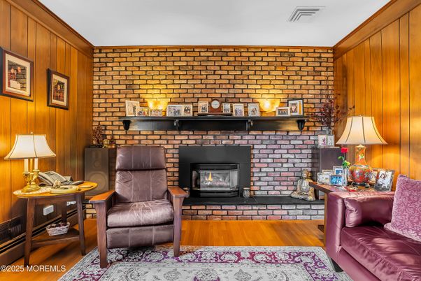 Fireplace, Interior, Stone Walls, Wood Texture Flooring, Wooden Walls